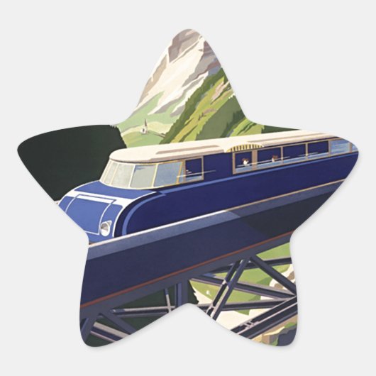 ヴィンテージヨーロッパ鉄道 星シール (正面)