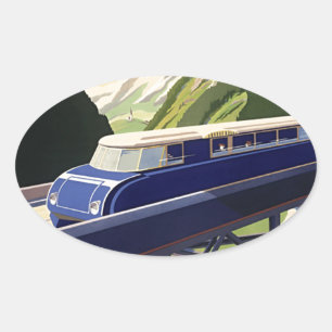 ヴィンテージヨーロッパ鉄道 楕円形シール