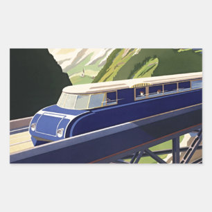 ヴィンテージヨーロッパ鉄道 長方形シール