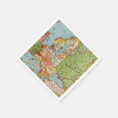 ヴィンテージヨーロッパ20世紀ベーコンの標準地図 スタンダードカクテルナプキン (角)