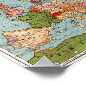 ヴィンテージヨーロッパ20世紀ベーコンの標準地図 ポスター (角)