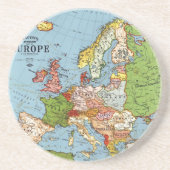 ヴィンテージヨーロッパ20世紀一般地図リトグラフ コースター (正面)