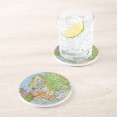 ヴィンテージヨーロッパ20世紀一般地図リトグラフ コースター (側面)