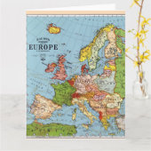 ヴィンテージヨーロッパ20世紀総合地図 カード (黄色い花)