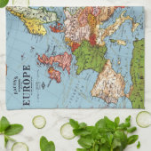 ヴィンテージヨーロッパ20世紀総合地図 キッチンタオル (折り畳み)