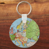 ヴィンテージヨーロッパ20世紀総合地図 キーホルダー (正面)