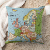 ヴィンテージヨーロッパ20世紀総合地図 クッション (ブランケット)