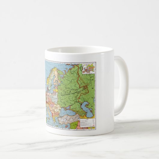 ヴィンテージヨーロッパ20世紀総合地図 コーヒーマグカップ (正面右)