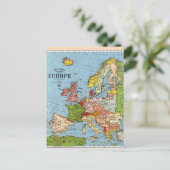 ヴィンテージヨーロッパ20世紀総合地図 シーズンポストカード (スタンド正面)