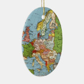 ヴィンテージヨーロッパ20世紀総合地図 セラミックオーナメント (右)