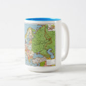 ヴィンテージヨーロッパ20世紀総合地図 ツートーンマグカップ (正面右)