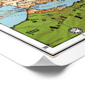 ヴィンテージヨーロッパ20世紀総合地図 ポスター (角)