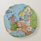 ヴィンテージヨーロッパ20世紀総合地図 ラウンドクッション (裏面)