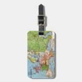 ヴィンテージヨーロッパ20世紀総合地図 ラゲッジタグ (正面縦)