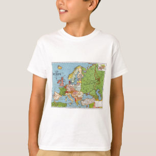 ヴィンテージヨーロッパ20世紀総合地図 Tシャツ