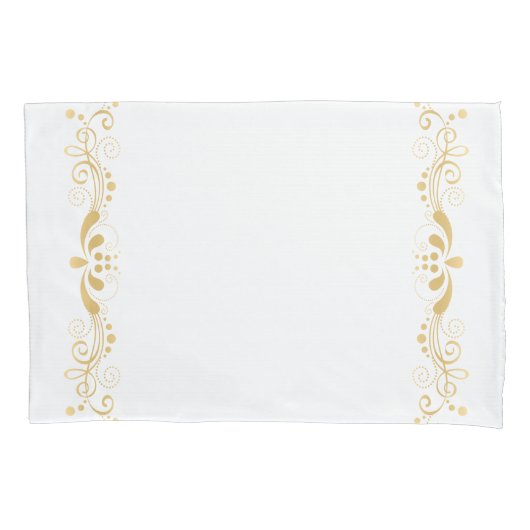 ヴィンテージライエレガントト金ゴールドレースデザイン 枕カバー (正面)