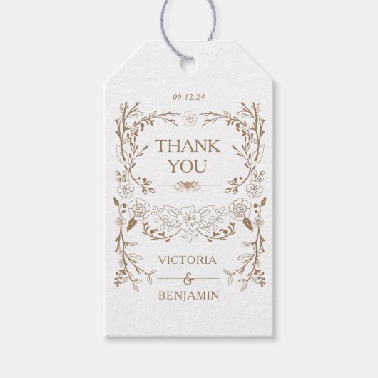 ヴィンテージライエレガントブラリ結婚フローラ ギフトタグ (正面)