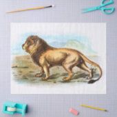 ヴィンテージライオンのイラストレーション切り離し 薄葉紙 (クラフト)