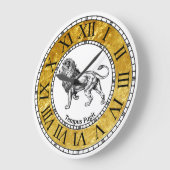 ヴィンテージライオンのパーソナライズ ラージ壁時計 (傾斜)