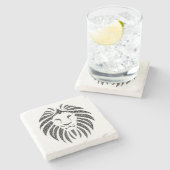 ヴィンテージライオンイラストレーションストーン ストーンコースター (横)