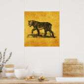 ヴィンテージライオンイラストレーション- 1800年代ライオン・アフリカ ポスター (キッチン)