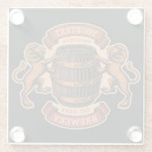 ヴィンテージライオンオークバレルパーソナライズされたブルワリービール ガラスコースター (裏面)