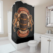 ヴィンテージライオンオークバレルパーソナライズされたブルワリービール シャワーカーテン (インサイチュ)