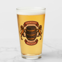 ヴィンテージライオンオークバレルパーソナライズされたブルワリービール タンブラーグラス