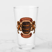 ヴィンテージライオンオークバレルパーソナライズされたブルワリービール タンブラーグラス (正面)