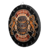 ヴィンテージライオンオークバレルパーソナライズされたブルワリービール ダーツボード (正面右)