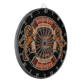 ヴィンテージライオンオークバレルパーソナライズされたブルワリービール ダーツボード (正面左)