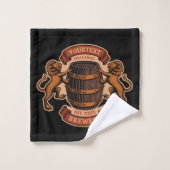 ヴィンテージライオンオークバレルパーソナライズされたブルワリービール バスタオルセット (ウォッシュタオル)