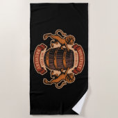 ヴィンテージライオンオークバレルパーソナライズされたブルワリービール ビーチタオル (正面)