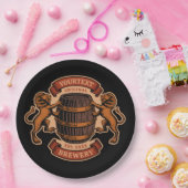 ヴィンテージライオンオークバレルパーソナライズされたブルワリービール ペーパープレート (パーティー)