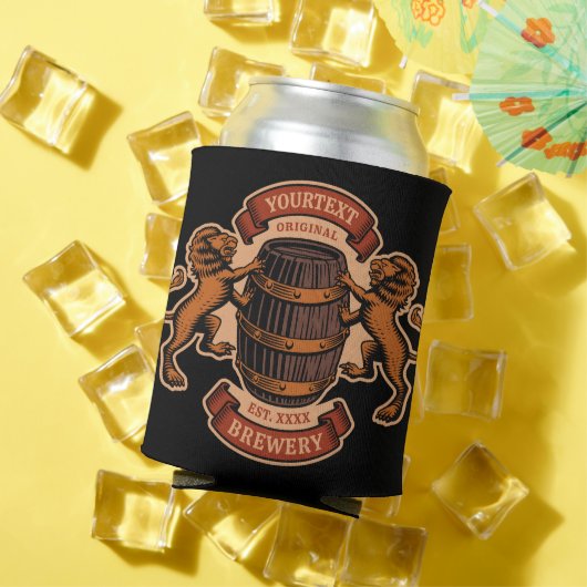 ヴィンテージライオンオークバレルパーソナライズされたブルワリービール 缶クーラー (インサイチュ 夏)