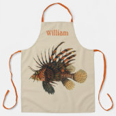 ヴィンテージライオンフィッシュ、海洋海生命動物 エプロン (正面)