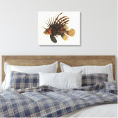 ヴィンテージライオンフィッシュ、海洋海生命動物 キャンバスプリント (インサイチュ (寝室))