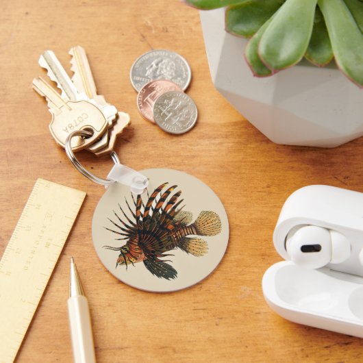 ヴィンテージライオンフィッシュ、海洋海生命動物 キーホルダー (デスク)