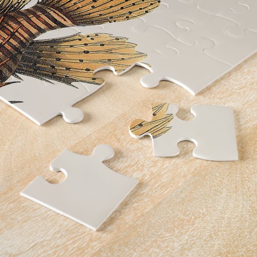 ヴィンテージライオンフィッシュ、海洋海生命動物 ジグソーパズル (側面)