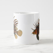 ヴィンテージライオンフィッシュ、海洋海生命動物 ジャンボコーヒーマグカップ (正面)