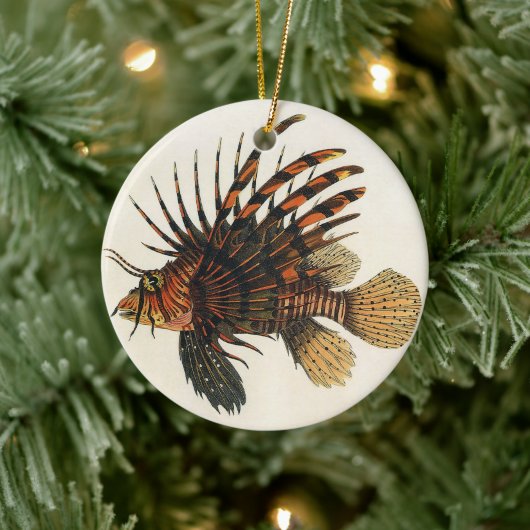 ヴィンテージライオンフィッシュ、海洋海生命動物 セラミックオーナメント (ツリー)