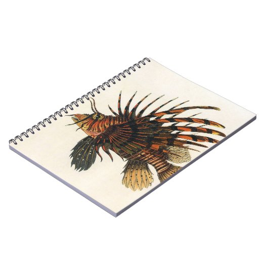 ヴィンテージライオンフィッシュ、海洋海生命動物 ノートブック (左側)