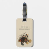 ヴィンテージライオンフィッシュ、海洋海生命動物 ラゲッジタグ (裏面縦)