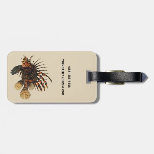 ヴィンテージライオンフィッシュ、海洋海生命動物 ラゲッジタグ (裏面横)