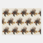 ヴィンテージライオンフィッシュ、海洋海生命動物 ラッピングペーパーシート (正面2)