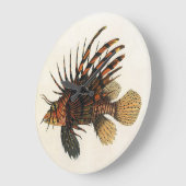 ヴィンテージライオンフィッシュ、海洋海生命動物 ラージ壁時計 (傾斜)