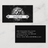 ヴィンテージライオンブラック&ホワイトユニーク名刺 名刺 (正面/裏面)