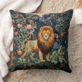 ヴィンテージライオンボタニカルフローラジャングル クッション (ブランケット)