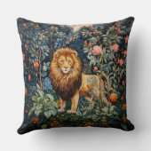 ヴィンテージライオンボタニカルフローラジャングル クッション (裏面)