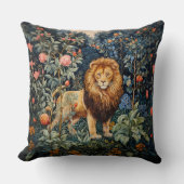 ヴィンテージライオンボタニカルフローラジャングル クッション (正面)